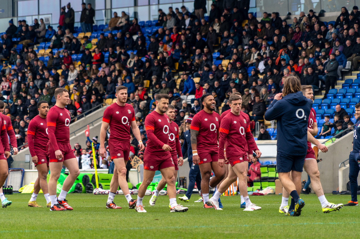 England team on pitch